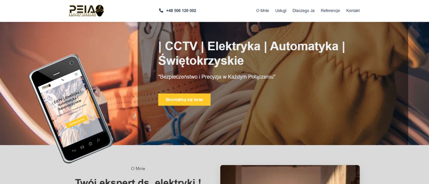 Professional secure website for PEIA Electric certified electricians in Dunstable